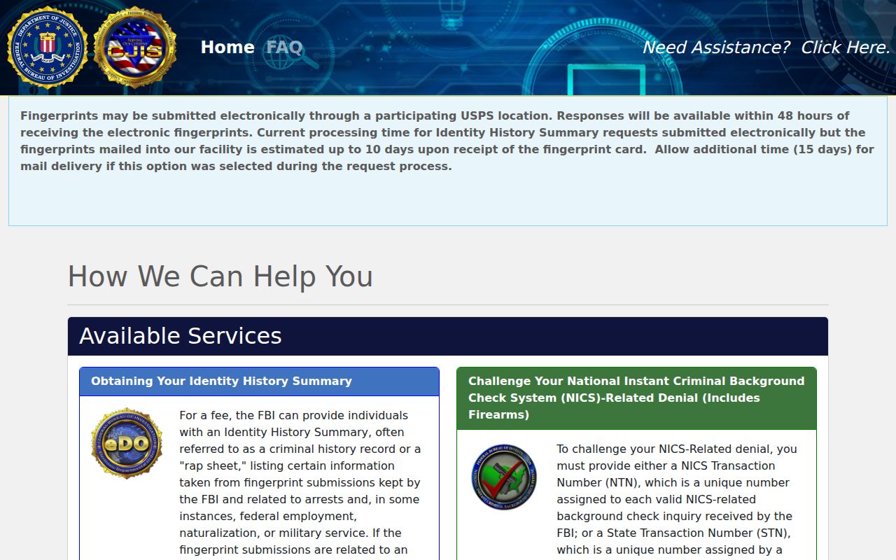 Nelson County criminal history FBI identity summary portal