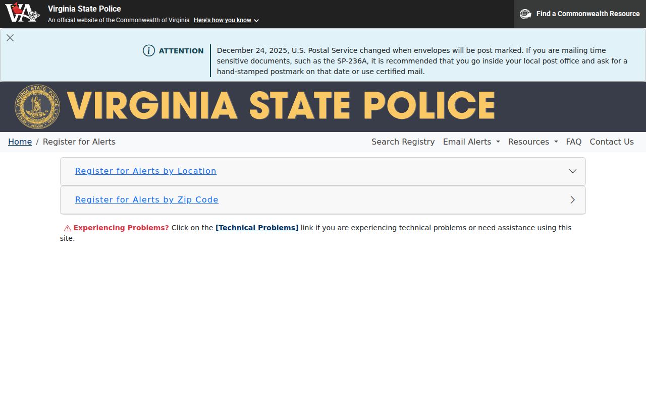 Nelson County sex offender registry geographic alert form